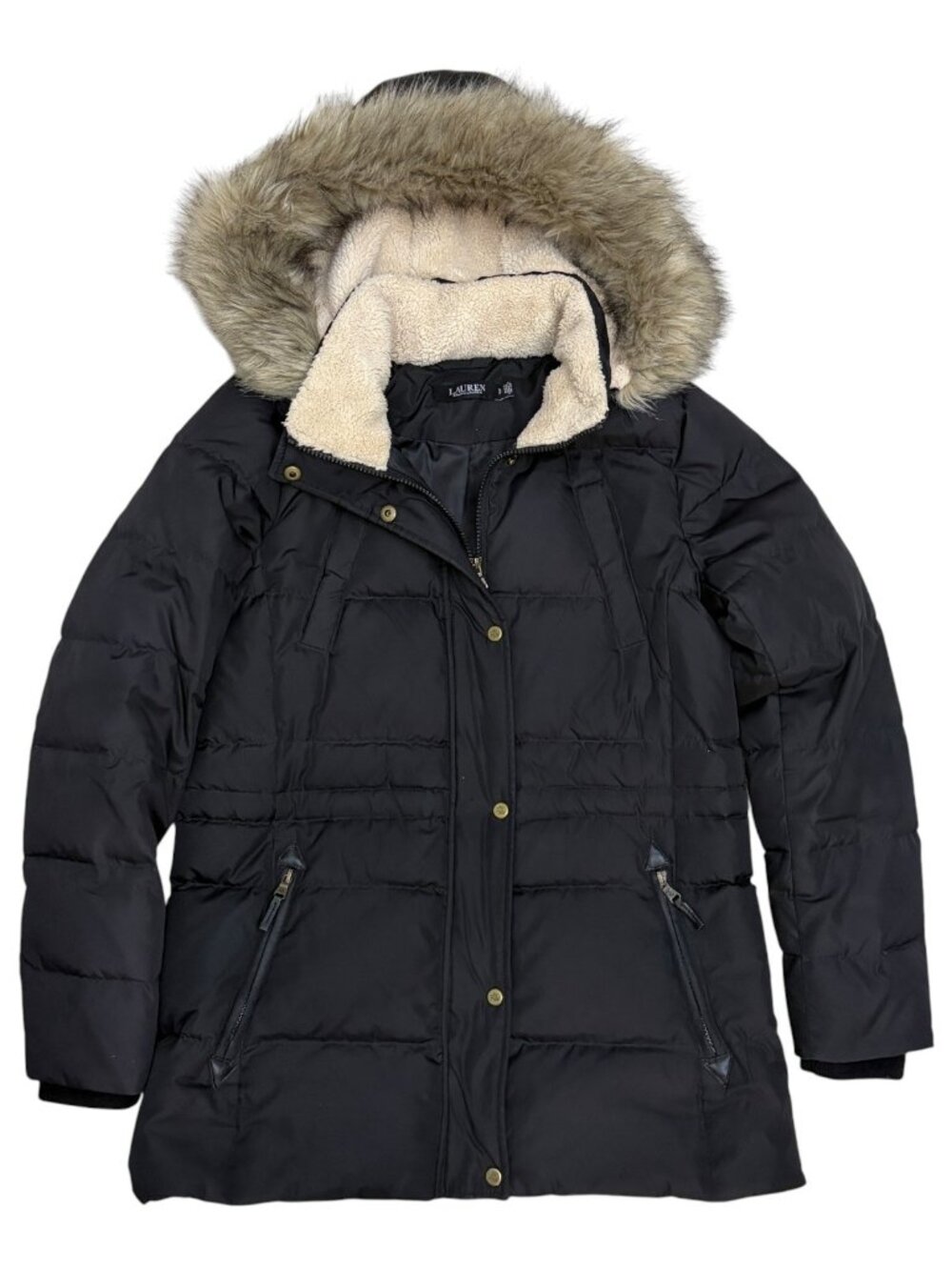RALPH LAUREN Puffer Coat DOWN FILL & Feather Winter Parka Jacket Womens Small
